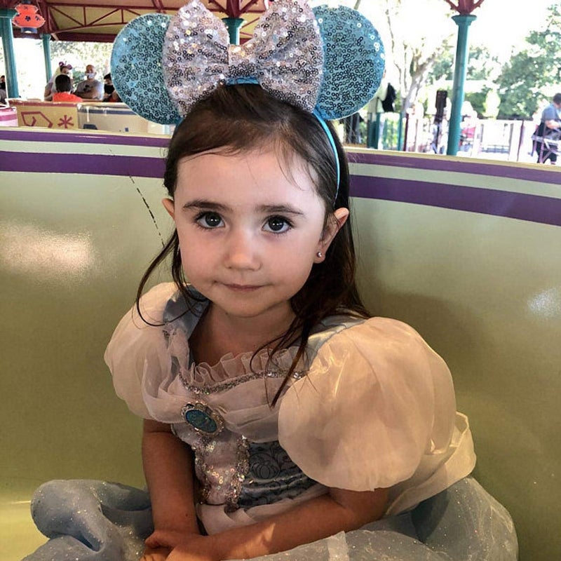 CLGIFT Cinderella Inspired Minnie Ears, Blue, Rainbow Sparkle, Sequin (1 Count pack of 1), for Event Enthusiasts, Costume Parties, All Ages - Image 3